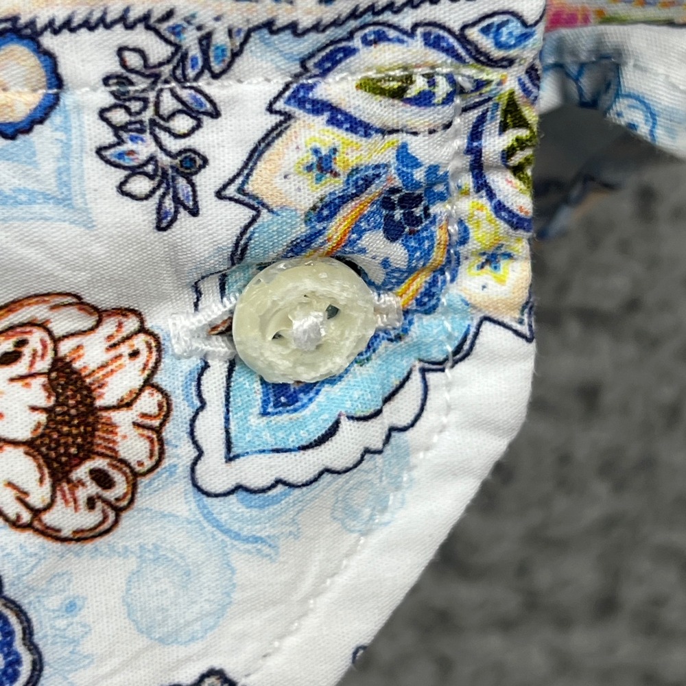 J Lawrence Khakis of Carmel Mens XL white Paisley AOP Floral Cotton Shirt Italy - Picture 5 of 15